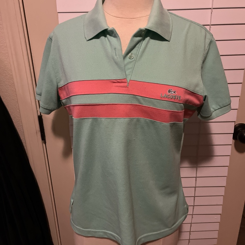 Lacoste blue and pink Polo Shirt
